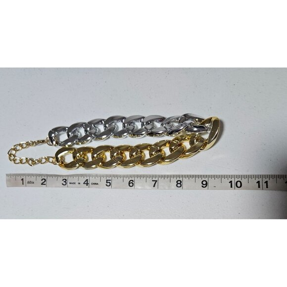 Elegant Gold Silver Tone Chunky Chain Statement Bracelet Fashion Jewelry Women - Picture 4 of 5